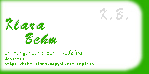 klara behm business card